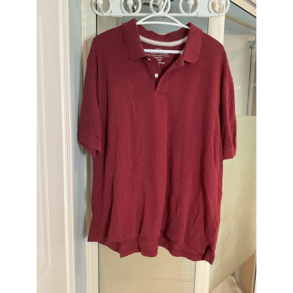Faded Glory Polo Shirt Mens 2XL Red Excellent Short Sleeve Cotton Pique